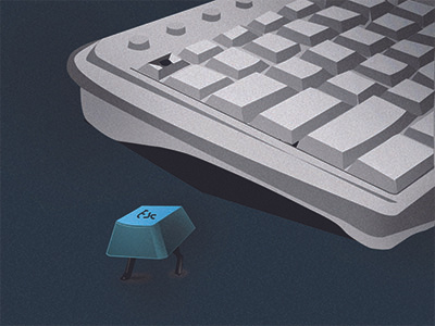 Escape blue illustration keyboard walking