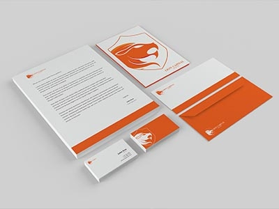 Lion Capital Brand Identity branding identity lion mock up orange