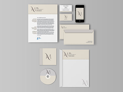AM Events corporate stationery corporate stationery events grey cream