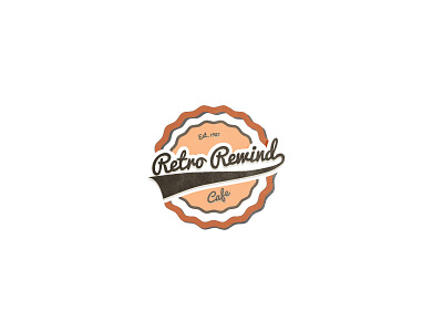 Retro Rewind Cafe badge brown cafe coffee grunge retro