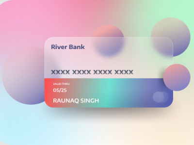 Credit Card UI - Glassmorphism Effect 3d branding figma glass glassmorphism graphic design ui ux