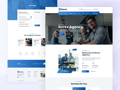 Borex - Finance & Business Consulting Website Design agency agency website blue business clean clean creative company consulting design header lending minimal themeforest ui uiux ux webdesign