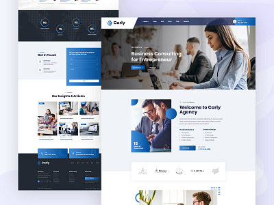 Carly - Business Website Design agency business clean clean creative consulting design finance insurance minimal mugli themeforest uiux ux webdesign