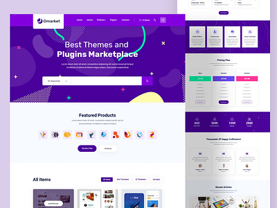 Dmarket - Digital Marketplace web design affiliate digital marketing digital product illustration minimal mugli shop themeforest uiux webdesign