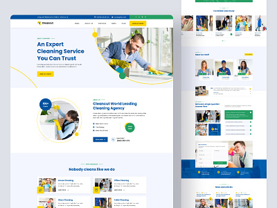 Cleaning Services Landing Page business clean design illustration minimal mugli themeforest uiux webdesign