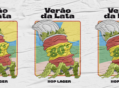 Roca - Label Design - Verão da Lata - Hop Lager beer beer label branding cannabis craft beer design graphic design illustration label logo logo design logotype visual identity