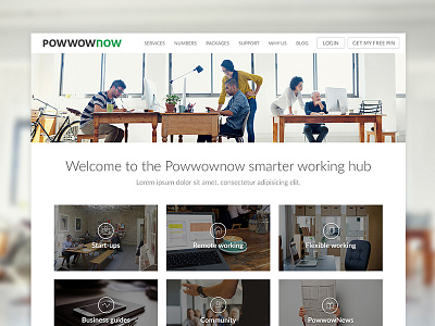 Powwownow Content Hub commercial content hub digital design powwownow remote working responsive ui