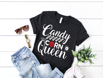 Candy corn Queen t shirt design cryptography design design graphic design illustration svg t shirt design typography vector