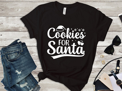 Cookies for Santa svg T-Shirt design santa fonts