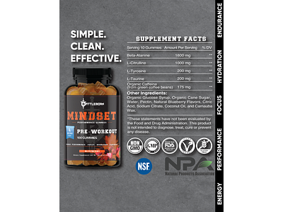 Supplement Facts Pre workout branding graphic design logo