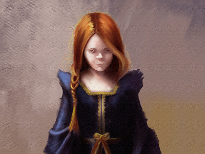 Ginger (see attachment for full painting) 2d art digital painting ginger girl redhead