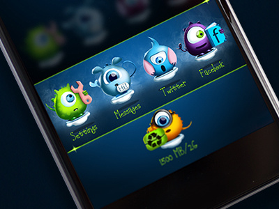 Little monsters-icon design and UI colored cute icon design monsters ui
