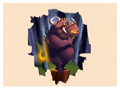 Monster Fart character design drawing fart fire monster photoshop