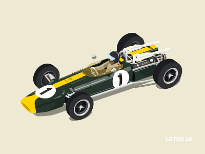 Lotus 48 illustration lotus racecar vector
