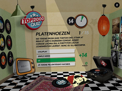 Top2000 Quiz Game - Game Element Highlight Screen game quiz top 2000 visual design