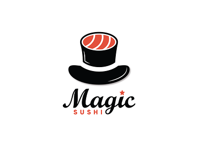 MAGIC SUSHI 3d animation app branding design food logo foods logo graphic design icon illustration logo logo design magic logo motion graphics sushi logo ui