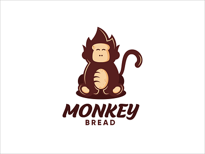 MONKEY BREAD animal logo animation art best logo branding branding logo bread logo color food logo graphic design icon illustration inspiration logo logo design monkey logo motion graphics typography vector