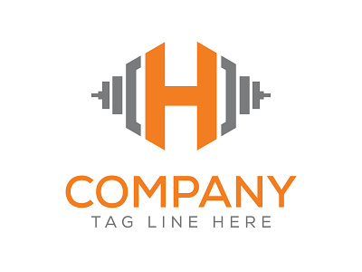 Fitness letter H logo and the gym logo. letter a and barbell com