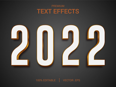 2022 Text Effect 2022 clean creative happy new year letter text effect typography vector