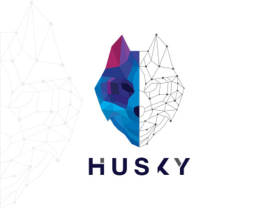 Husky minimalist creative logo design