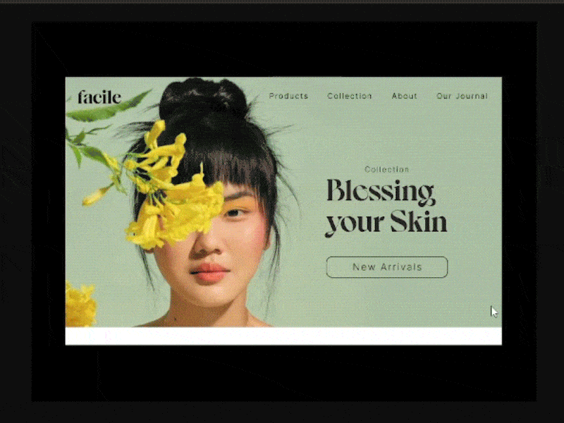 Skincare Homepage design graphic design ui