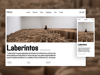 Fundación PROA - Exhibitions design responsive typography ui