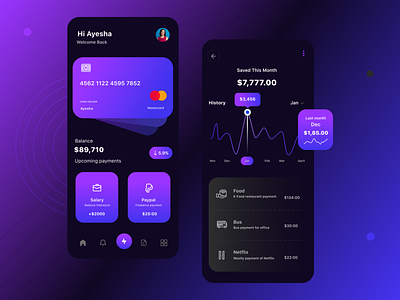 Financial Assistant App Concept app interface bank app banking branding card app finance app mastercard mobile application motion graphics online bank app online banking product design trend 2021 trending trending 2021 typo 2021 typography uiux user interface visual communication