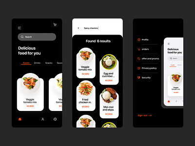 Restaurant App User interface