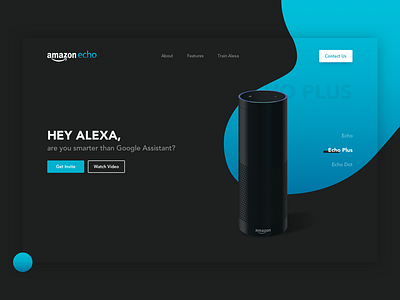 Alexa Landing Page Header alexa amazon echo concept design exploration gradient header landing page shot web