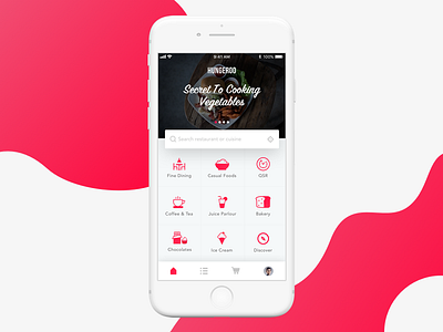 Food Ordering App - Homescreen android app concept food ordering homescreen ios iphone restaurant ui user intraface