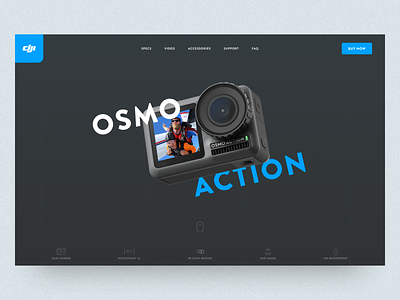 DJI Osmo Action - Product Landing Page action camera banner concept dji header landing page product sketch ui user interface