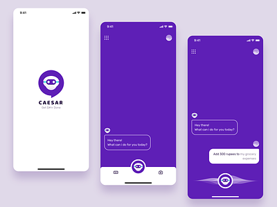 CAESAR has got your back android app artificial intelligence chatbot concept dribbble illustration ios machine learning personal assistant sketch ui user interface