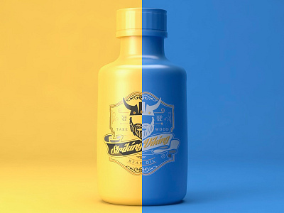 Bottle & Label Design bottle c4d cinema 4d colour design label render viking