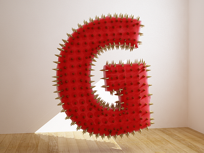 G Day 3d c4d cinema4d g heavy indoor letter rock room vray