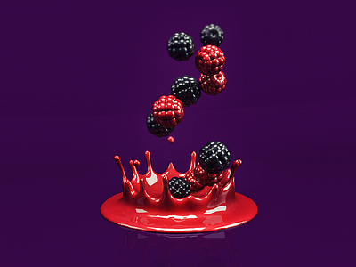 Splash moras!! 3d blackberry c4d cinema4d food fruit juice render splash vray