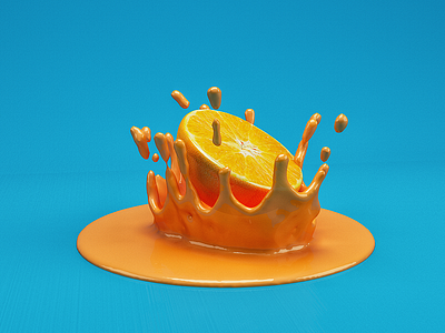 Orange Juice!! 3d c4d cinema4d food fruit juice orange render splash vray