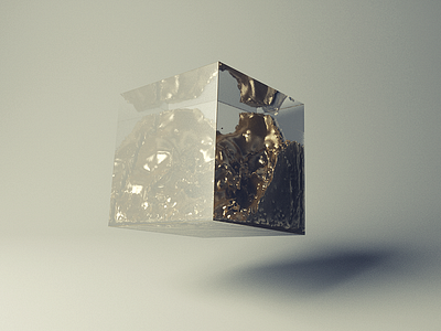 Cristal Cube cinema4d cristal cube gold liquid realflow