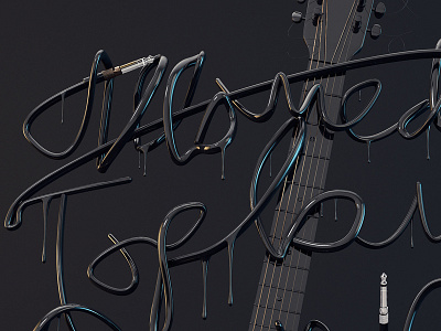 3D Melt Type 3d c4d cinema4d guitar lettering melt music render vray