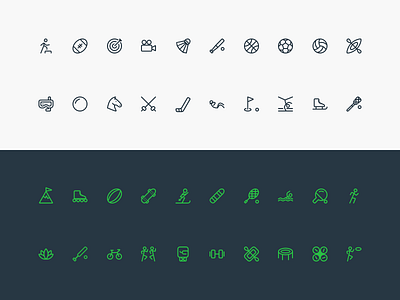 Icon Pack — Sport Activities activity collection flat icon icon design icons line sketch sport vector