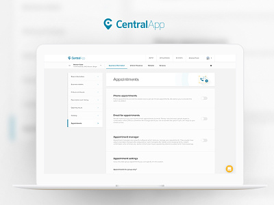 CentralApp - Product Pages app form local online platform presence providers restaurant signup