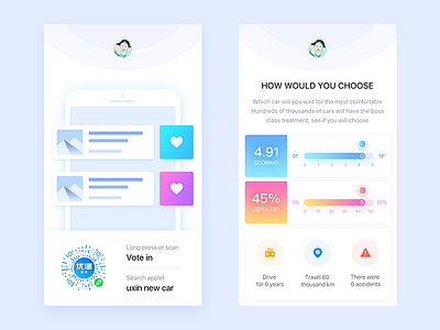 Voting Score app car clean score ui ux voting wpx