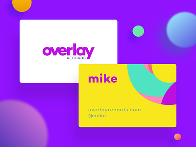 Record Label Business Card bcard business card graphic design label pastel record