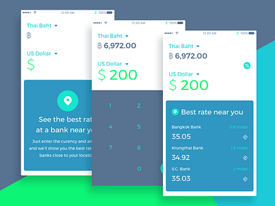 Currency Exchange App app currency design exchange location rate ui user interface