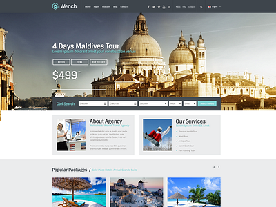 Wench FREE Travel, Tours PSD Website Theme agency hotel tours travel web website website design