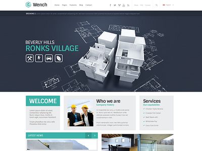 Wench FREE Architecture, Building PSD Website