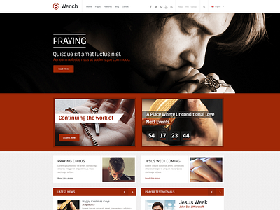 Wench FREE Chruch Multipurpose PSD Website Theme church church design webdeisgn website websites