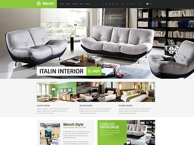 Wench FREE Interior, Architecture PSD Website Theme architecture interior interior design interiors webdesign website