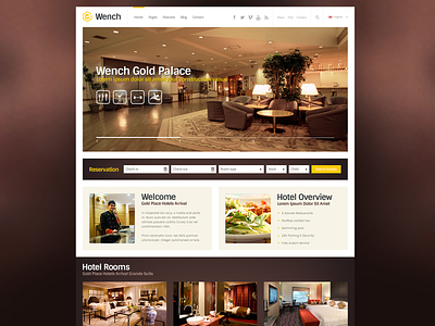 Wench FREE Hotel Multipurpose PSD Website Theme hotel hotel website hotels website website design