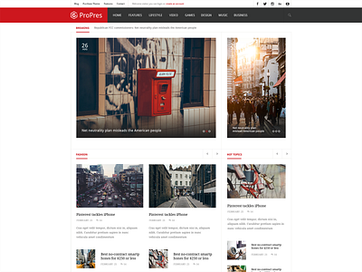 Pronews Free News & Blog PSD Theme blog blogger editorial magazine news website