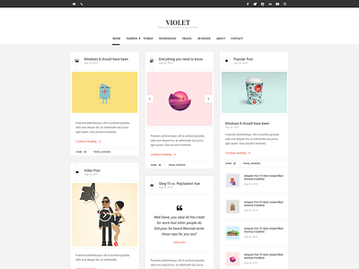 Violet FREE PSD Blog Theme